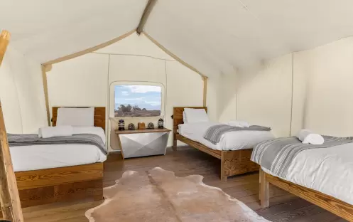 Safari Tent With 3 Twin Beds Double Safari Tent With 3 Twin Beds Double